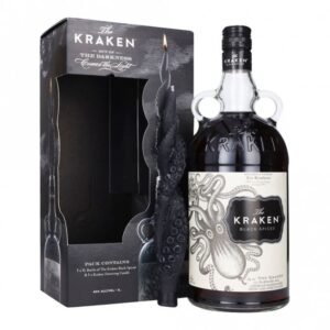 Kraken Black Spiced Rum Litre - Deterring Candle Gift Pack